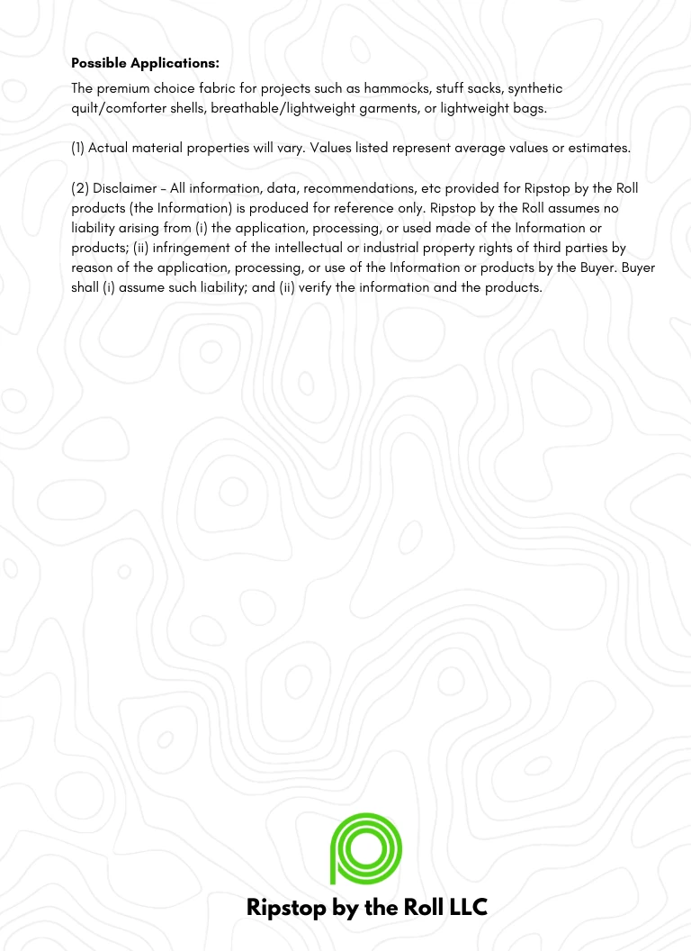 Ripstop By The Roll 1.6 Oz HyperD™ ECO Fabric - Premium Recycled Material for Hammocks & Outdoor Gear 11 Ripstop By The Roll 1.6 Oz HyperD™ ECO