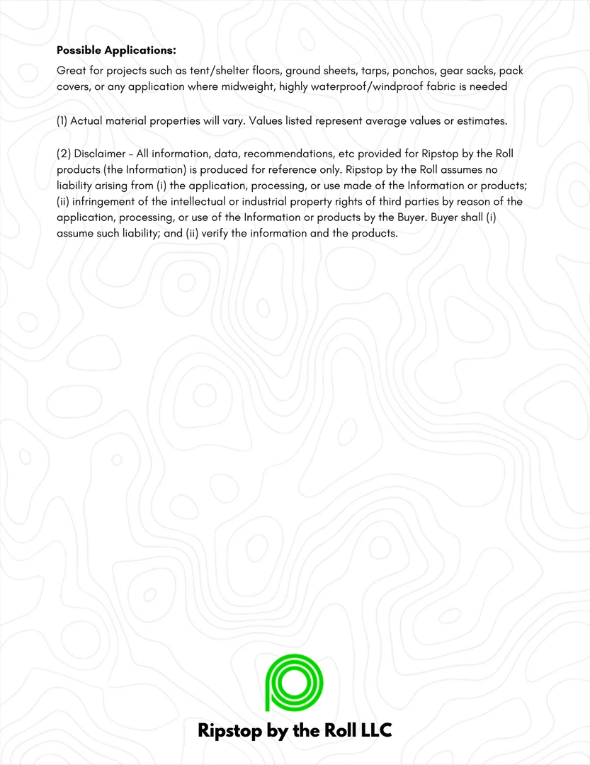 Ripstop By The Roll 1.6 Oz HyperD™ PU4000 - Durable Waterproof Fabric for Tarps & Shelters | Color Closeout 2019 10 Ripstop By The Roll 1.6 Oz HyperD™ PU4000