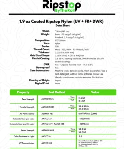 Ripstop By The Roll 1.9 Oz PU Coated Ripstop Nylon - Full Roll