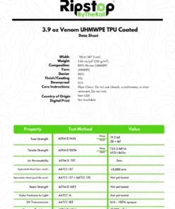 Ripstop By The Roll 3.9 Oz Venom™ UHMWPE TPU Coated Fabric By Use