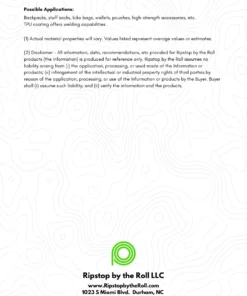 Ripstop By The Roll 3.9 Oz Venom™ UHMWPE TPU Coated - Full Roll Fabric By Use