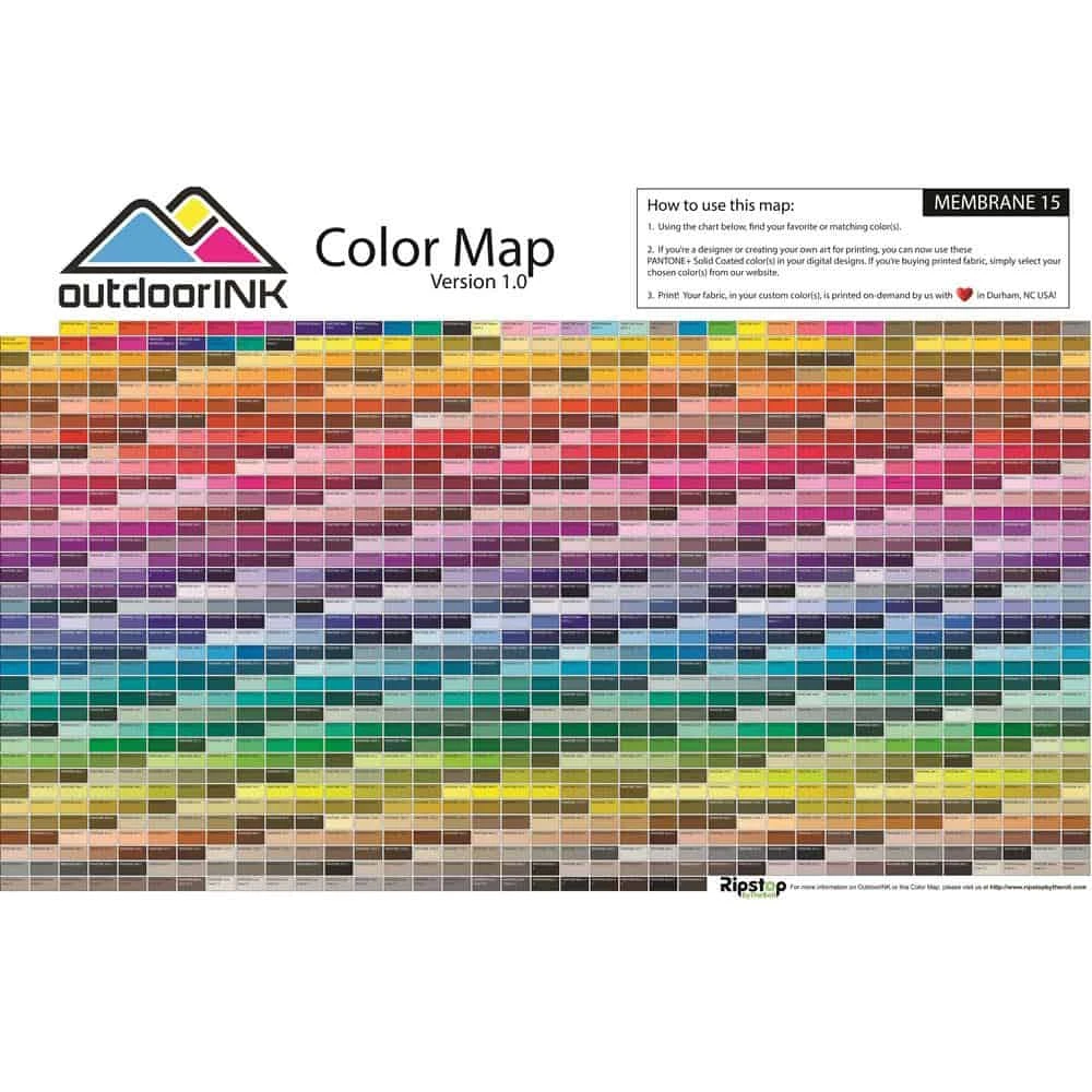 Ripstop By The Roll OutdoorINK Color Map Omnicolor Solids